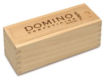 Dominos double 6 competition plumier bois blanc - jeu traditionnel jeu de dominos - Rouge et Noir