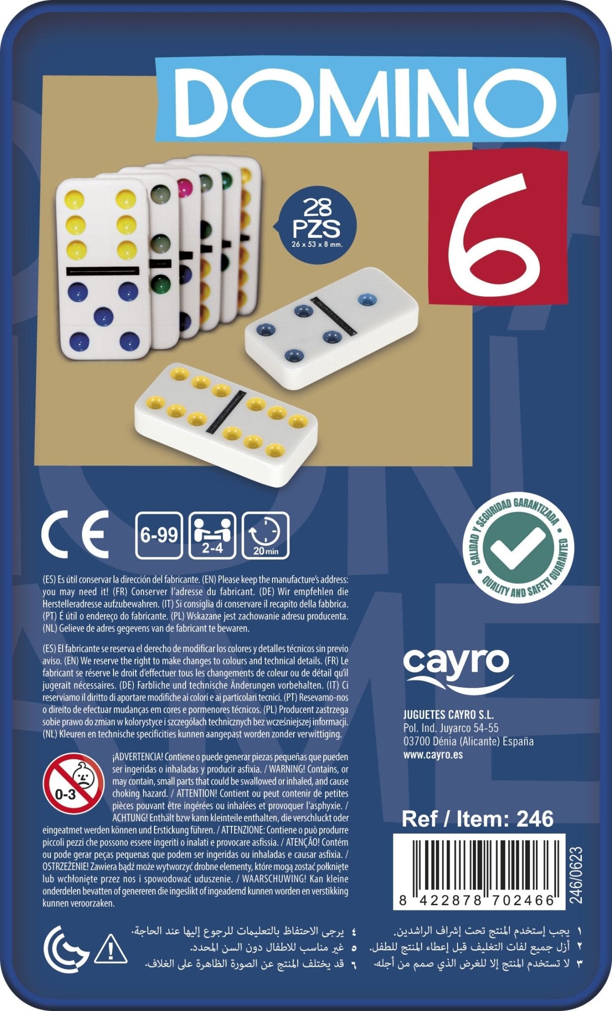 Dominos double 6 couleur - jeu traditionnel jeu de dominos - Rouge et Noir