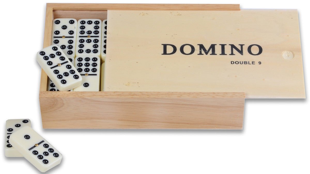 Dominos double 9 plumier - jeu traditionnel jeu de dominos - Rouge et Noir