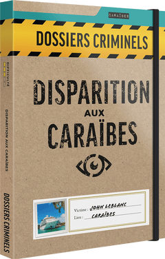 DOSSIERS CRIMINELS : DISPARITION AUX CARAÏBES - Jeu de plateau de stratégie coopératif - Rouge et Noir