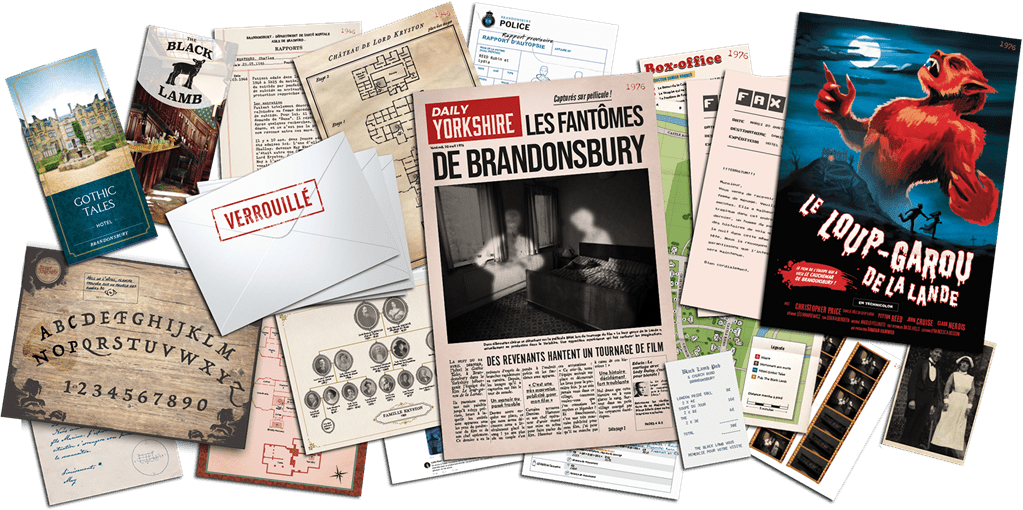 DOSSIERS CRIMINELS : LES FANTÔMES DE BRANDONSBURY - Jeu de plateau de stratégie coopératif - Rouge et Noir