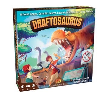 Draftosaurus - Jeu de plateau de stratégie à deux - Rouge et Noir