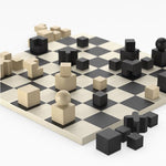 Echiquier du Bauhaus (seul) - jeu d'échecs échiquier classique et décoratif - Rouge et Noir