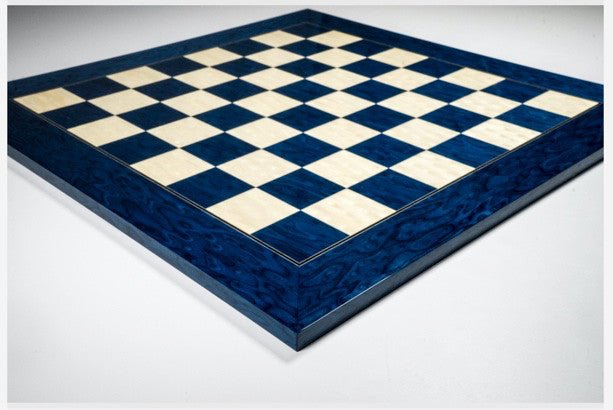 Echiquier laqué - Bleu - jeu d'échecs échiquier classique décoratif - Rouge et Noir