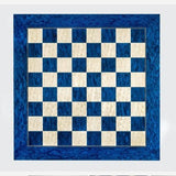 Echiquier laqué - Bleu - jeu d'échecs échiquier classique décoratif - Rouge et Noir