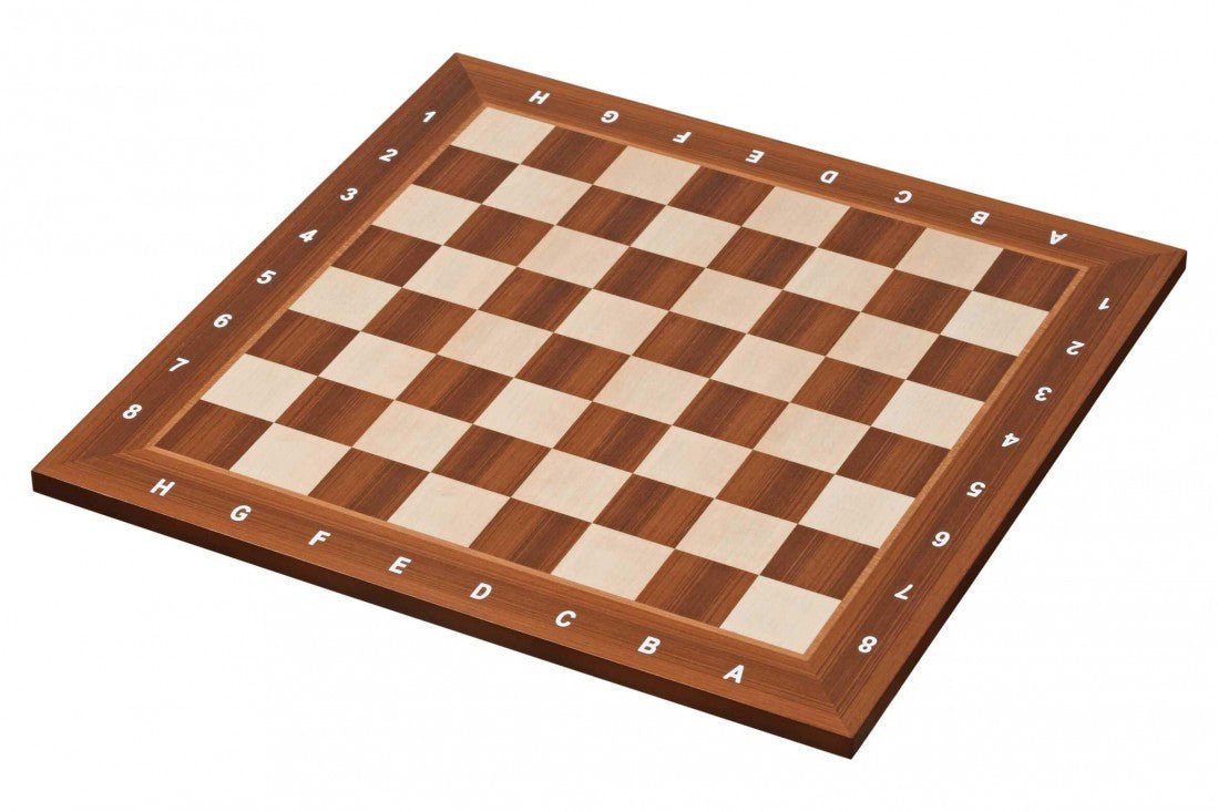 Echiquier Lettré - Chiffré - en Bois d'Acajou d'Afrique - jeu d'échecs échiquier classique lettré chiffré - Rouge et Noir