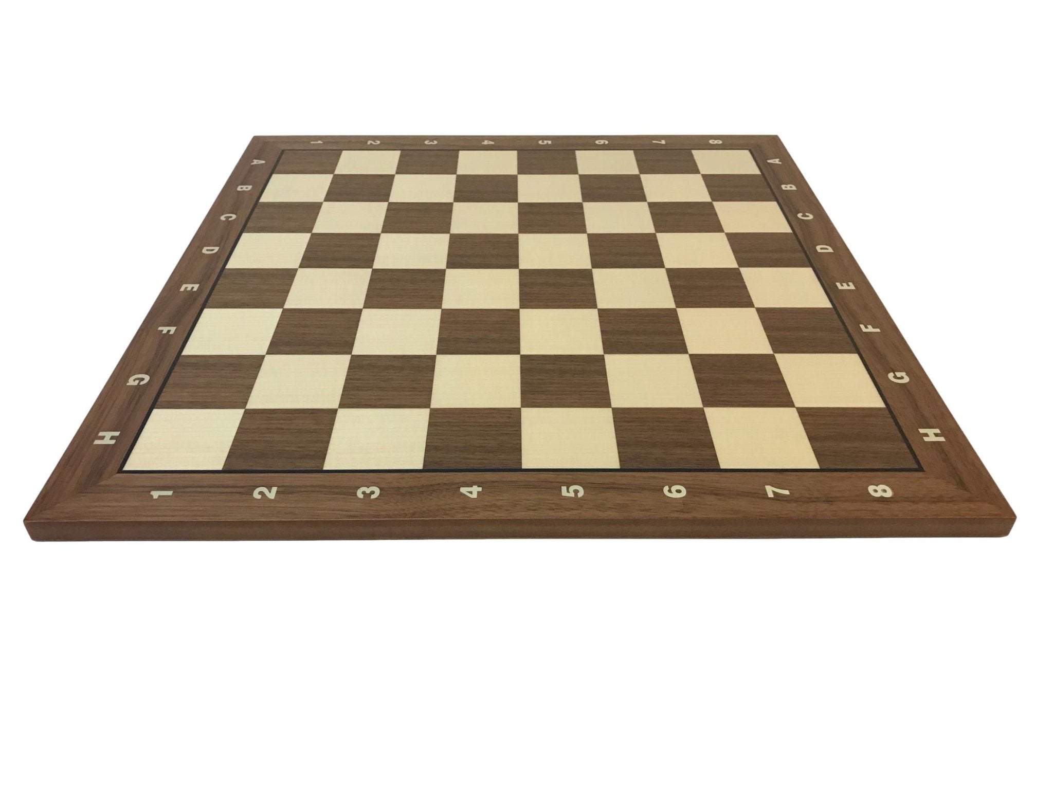 Echiquier Lettré - chiffré - Noyer / Sycomore marqueté - jeu d'échecs échiquier classique - Rouge et Noir