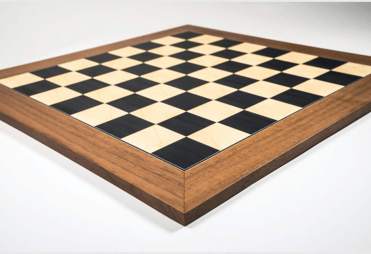 Echiquier Poirier teinté / bords Noyer - jeu d'échecs échiquier classique - Rouge et Noir