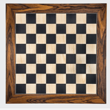 Echiquier Poirier teinté / bords Palissandre de Santos - jeu d'échecs échiquier classique - Rouge et Noir