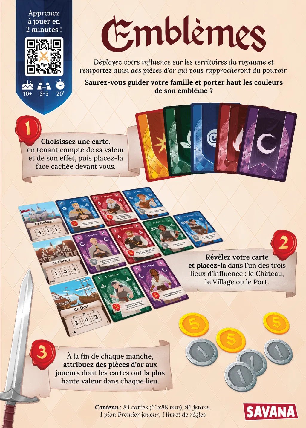 Emblèmes - Jeu de plateau de stratégie - Rouge et Noir