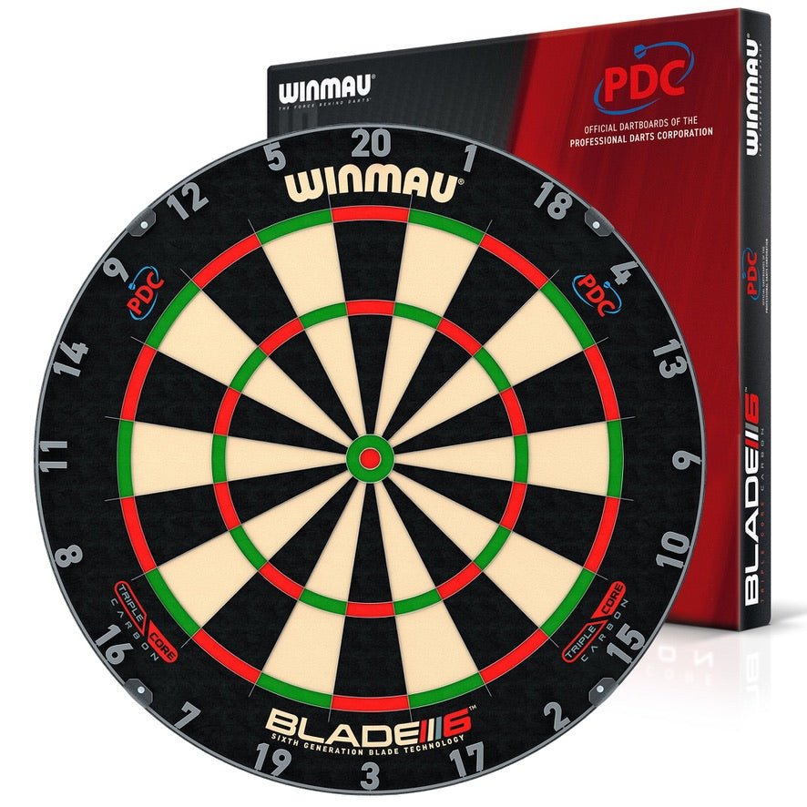 Ensemble Armoire de fléchettes Winau - Blade 6 triple Core PDC - ensemble de fléchettes - Rouge et Noir