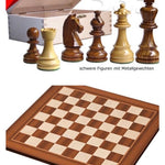 Ensemble Club Acacia - Marron clair - jeu d'échecs ensemble classique cadeau bel objet - 12a - Rouge et Noir