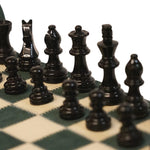 Ensemble d'échecs roulable magnétique - Cuir véritable - Vert - ensemble d'échecs luxe classique jeu d'échecs de voyage en cuir véritable - Rouge et Noir