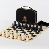 Ensemble d'échecs transportable - Sacoche - ensemble d'échecs classique jeu d'échecs échecs de voyage - Rouge et Noir