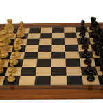 Ensemble Français Chavet - Bords palissandre laqué - Ensemble d’échecs classique - Rouge et Noir