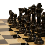 Ensemble Français Chavet - Bords palissandre laqué - Ensemble d’échecs classique - Rouge et Noir