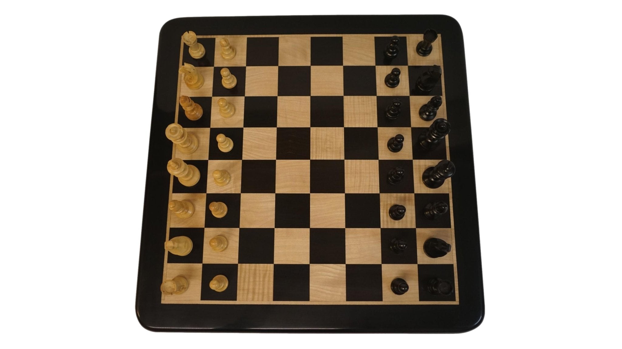 Ensemble Français Chavet - Ebène laqué - Ensemble d’échecs classique - Rouge et Noir