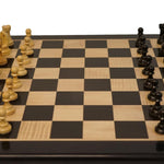 Ensemble Français Chavet - Ebène laqué - Ensemble d’échecs classique - Rouge et Noir