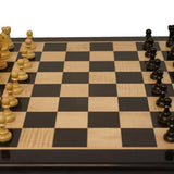 Ensemble Français Chavet - Ebène laqué - Ensemble d’échecs classique - Rouge et Noir