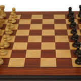 Ensemble Français Chavet - Frêne cendré / Padouk - Ensemble d’échecs classique - Rouge et Noir