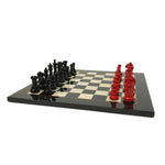 Ensemble laqué Rouge et Noir - ensemble d'échecs classique décoratif - Rouge et Noir