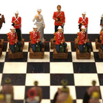 Ensemble les anglais contre les zoulous - Laqué noir - ensemble échecs décoratif - Rouge et Noir