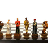 Ensemble les anglais contre les zoulous - Laqué noir - ensemble échecs décoratif - Rouge et Noir