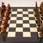 Ensemble les anglais contre les zoulous - Laqué noir - ensemble échecs décoratif - Rouge et Noir