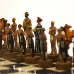 Ensemble les anglais contre les zoulous - Laqué noir - ensemble échecs décoratif - Rouge et Noir