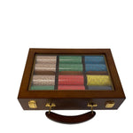 Ensemble Tapis + Mallette Poker avec racks - 300 jetons Céramique - French Touch - Pack Luxe - coffret de poker de luxe cadeau bel objet - Rouge et Noir