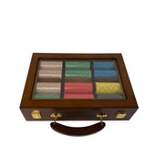 Ensemble Tapis + Mallette Poker avec racks - 300 jetons Céramique - French Touch - Pack Luxe - coffret de poker de luxe cadeau bel objet - Rouge et Noir