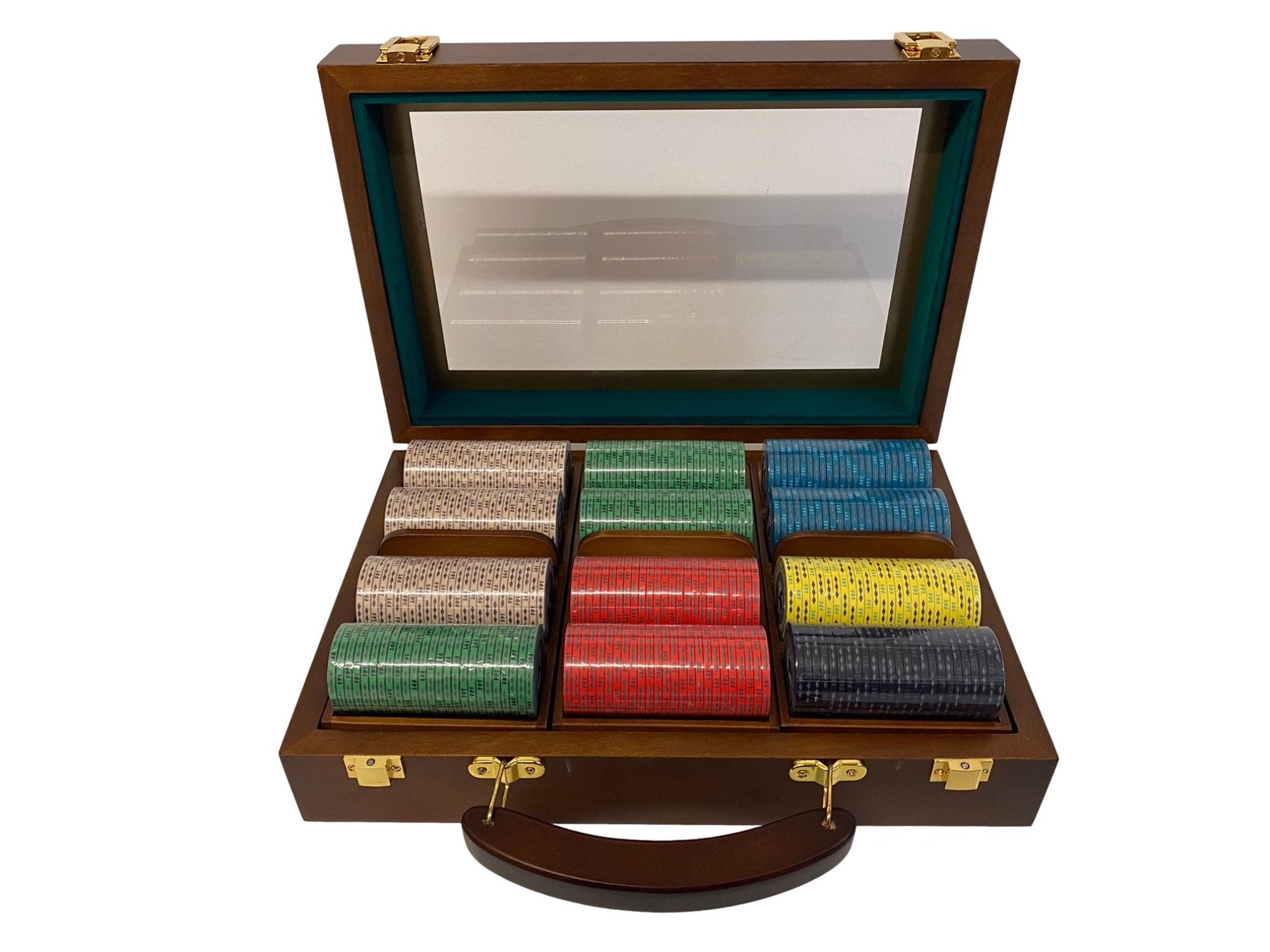 Ensemble Tapis + Mallette Poker avec racks - 300 jetons Céramique - French Touch - Pack Luxe - coffret de poker de luxe cadeau bel objet - Rouge et Noir