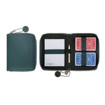 Etui de bridge en cuir pleine fleur - Emeraude - jeu de cartes coffret bridge à jouer coffret de cartes luxe - Rouge et Noir