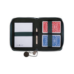 Etui de bridge en cuir pleine fleur - Emeraude - jeu de cartes coffret bridge à jouer coffret de cartes luxe - Rouge et Noir