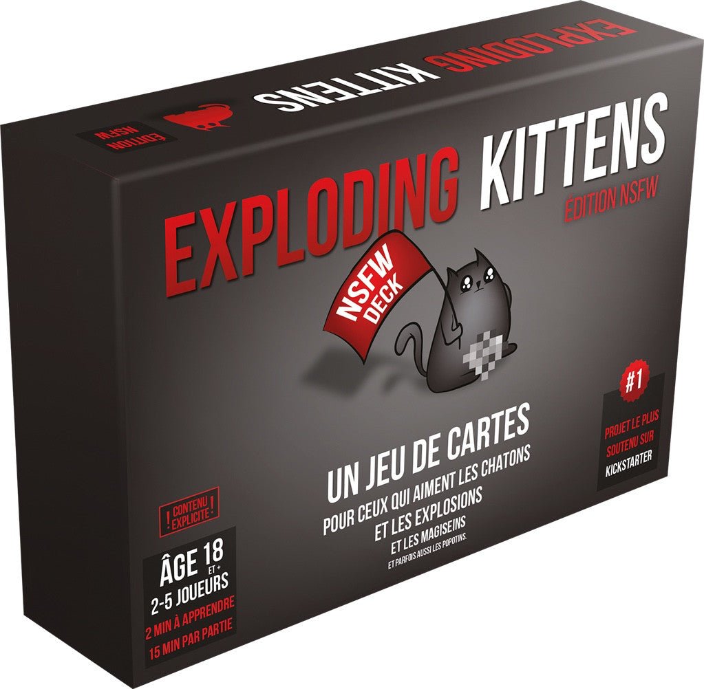 Exploding Kitten NSFW Version - Jeu de plateau ambiance - Rouge et Noir