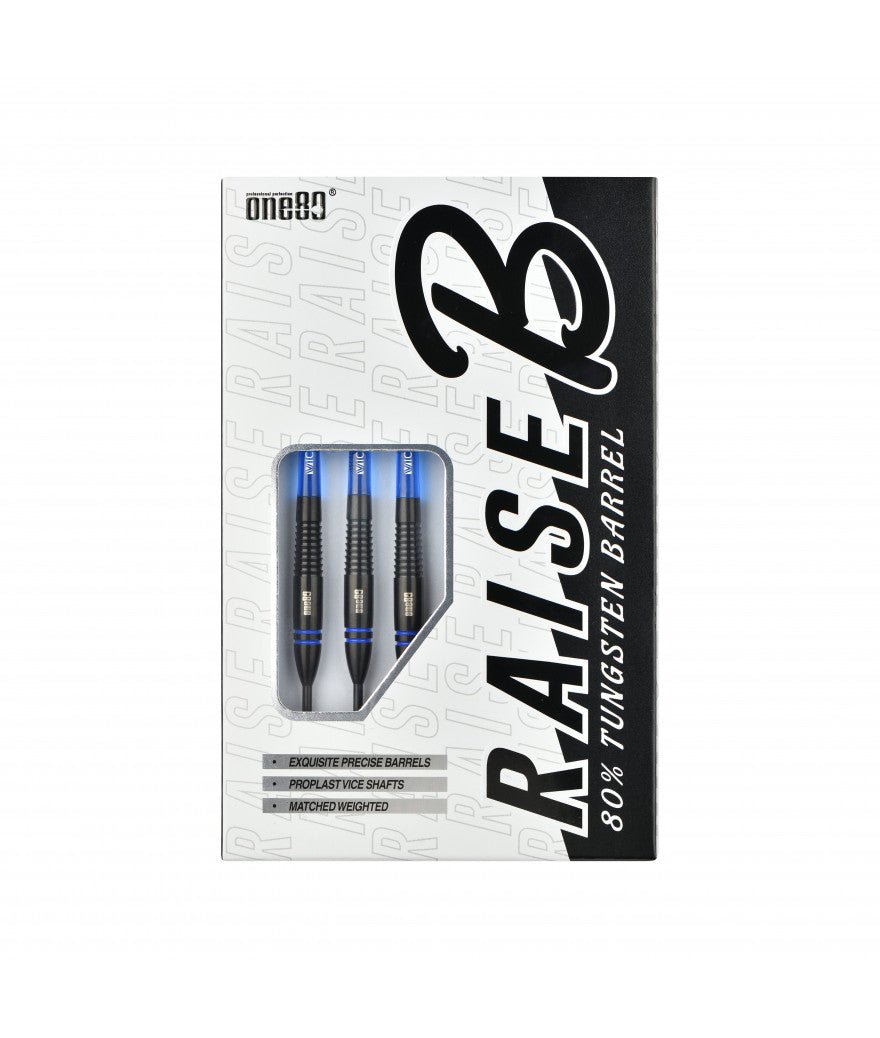 Fléchettes 80% Nickel Tungstène - Raise B - Bleu - Fléchettes acier - Rouge et Noir