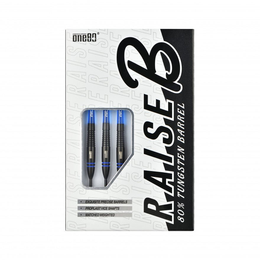 Fléchettes 80% Nickel Tungstène - Raise B - Bleu - Fléchettes acier - Rouge et Noir