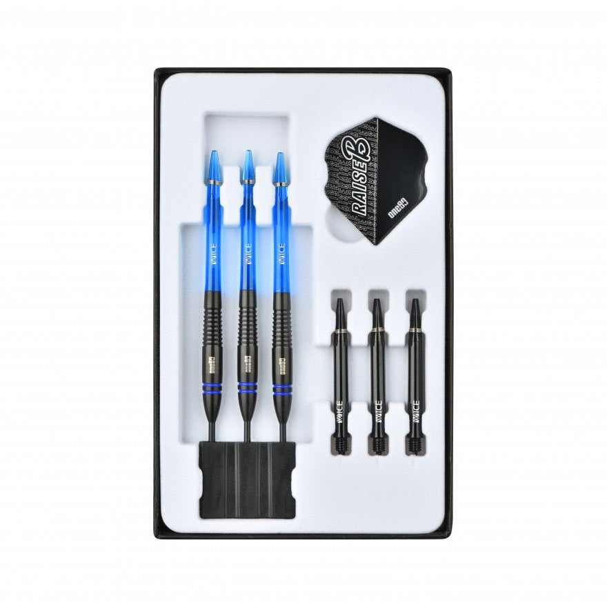 Fléchettes 80% Nickel Tungstène - Raise B - Bleu - Fléchettes acier - Rouge et Noir