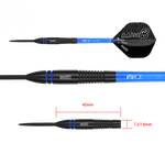 Fléchettes 80% Nickel Tungstène - Raise B - Bleu - Fléchettes acier - Rouge et Noir