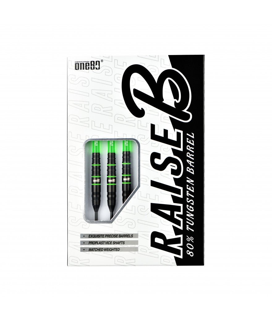 Fléchettes 80% Nickel Tungstène - Raise B - Vert - Fléchettes acier - Rouge et Noir