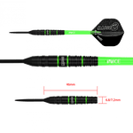 Fléchettes 80% Nickel Tungstène - Raise B - Vert - Fléchettes acier - Rouge et Noir