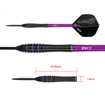 Fléchettes 80% Nickel Tungstène - Raise B - Violet - Fléchettes acier - Rouge et Noir