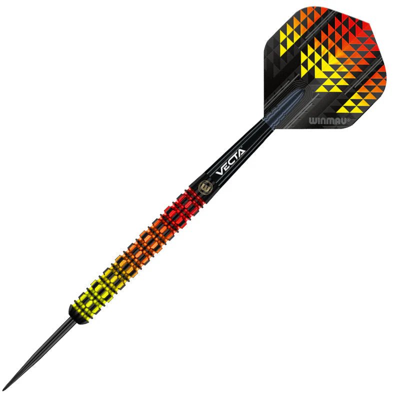 Fléchettes 90% Tungstène - Firestorm Flame - Winmau - Fléchettes acier - Rouge et Noir