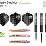 Fléchettes Green Line 90% tungstene - Dude - Royal Darts - Fléchettes acier - Rouge et Noir