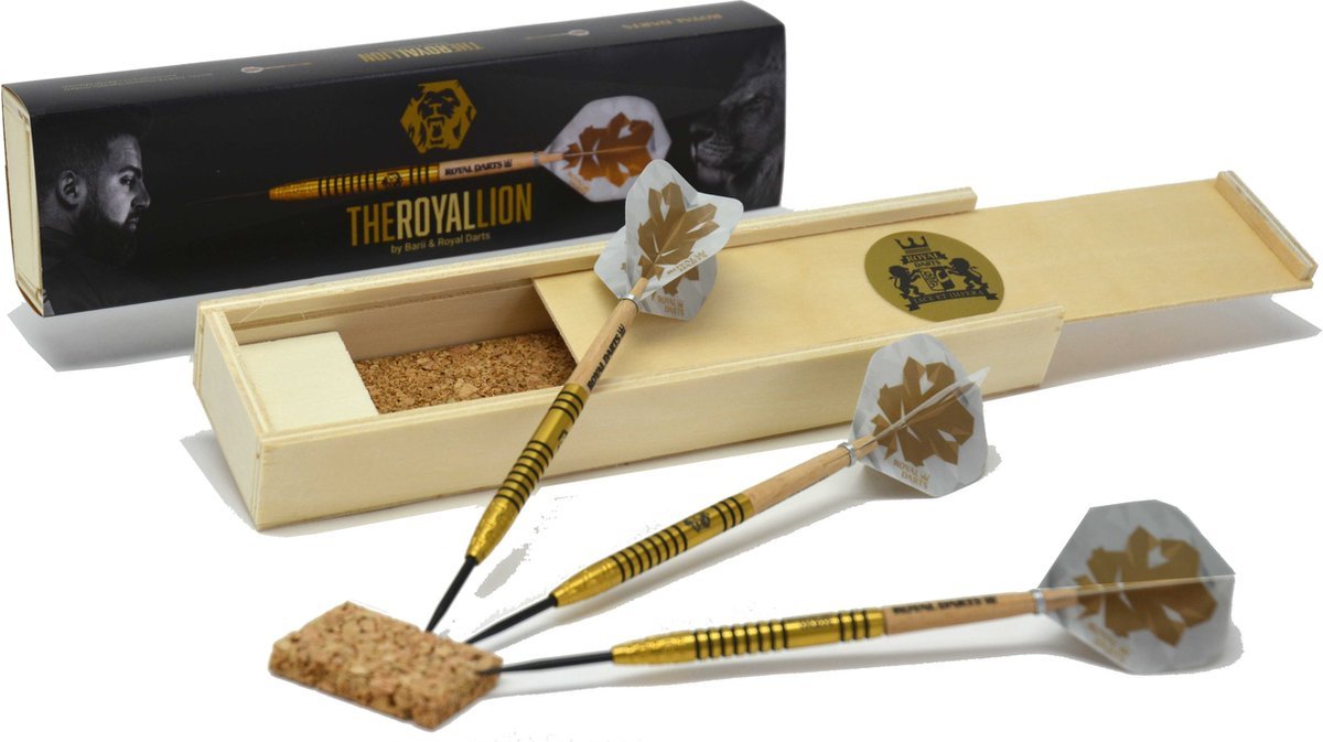 Fléchettes Green Line 90% tungstene - Lion - Royal Darts - Fléchettes acier - Rouge et Noir