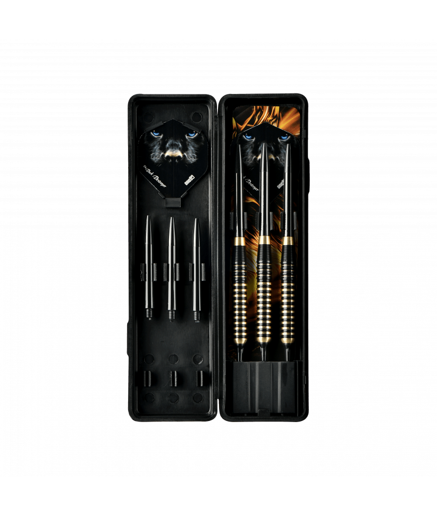 Fléchettes Laiton - Pointes plastiques - Tigresse - Fléchettes acier - Rouge et Noir