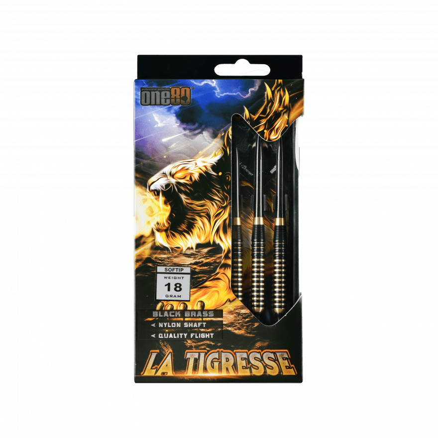 Fléchettes Laiton - Pointes plastiques - Tigresse - Fléchettes acier - Rouge et Noir