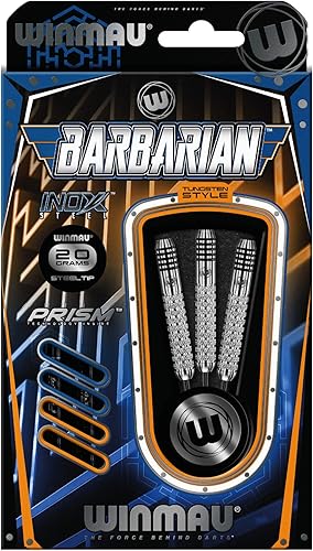 Fléchettes Tungsten Style - Barbarian - Winmau - 20 Gr - Fléchettes acier - Rouge et Noir