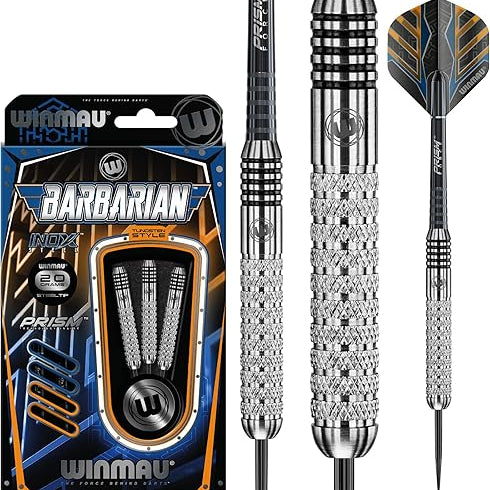 Fléchettes Tungsten Style - Barbarian - Winmau - 20 Gr - Fléchettes acier - Rouge et Noir