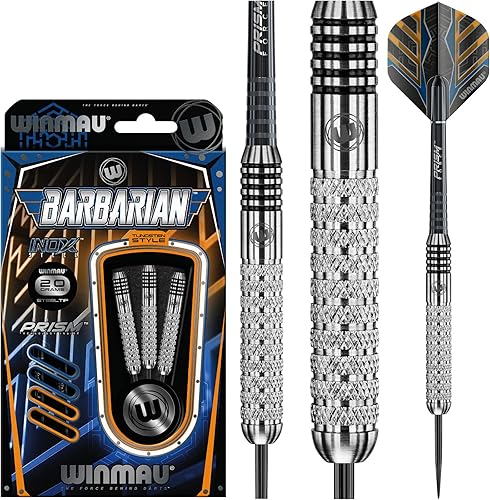 Fléchettes Tungsten Style - Barbarian - Winmau - 20 Gr - Fléchettes acier - Rouge et Noir